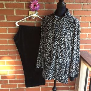 CB Casual Plus Smart, Soft and Casual Velour two piece Pantsuit